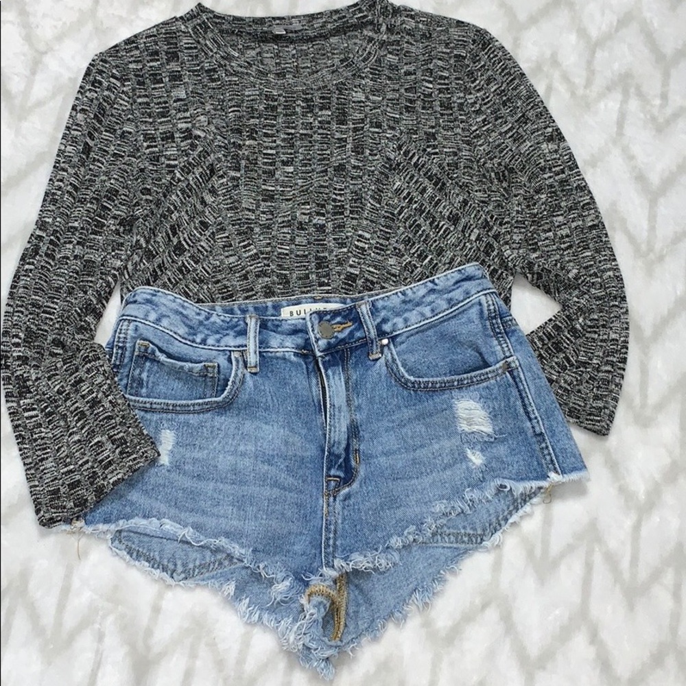 Grey Knitted Crop  Top